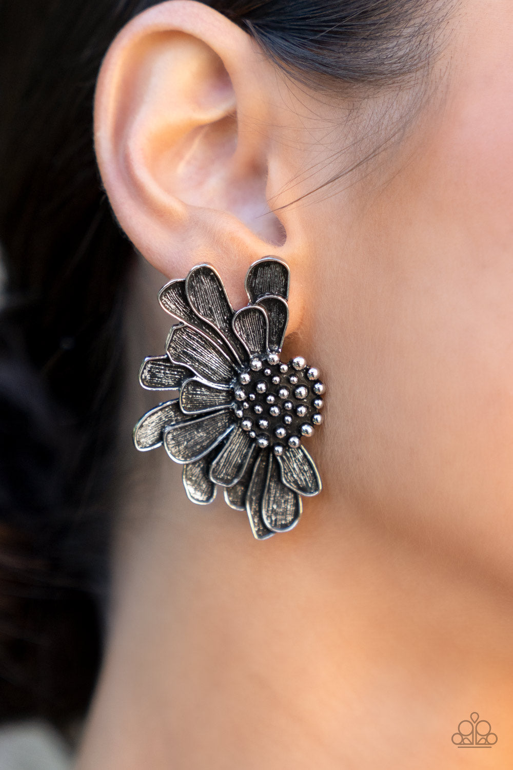 Farmstead Meadow - Silver - Paparazzi Earrings