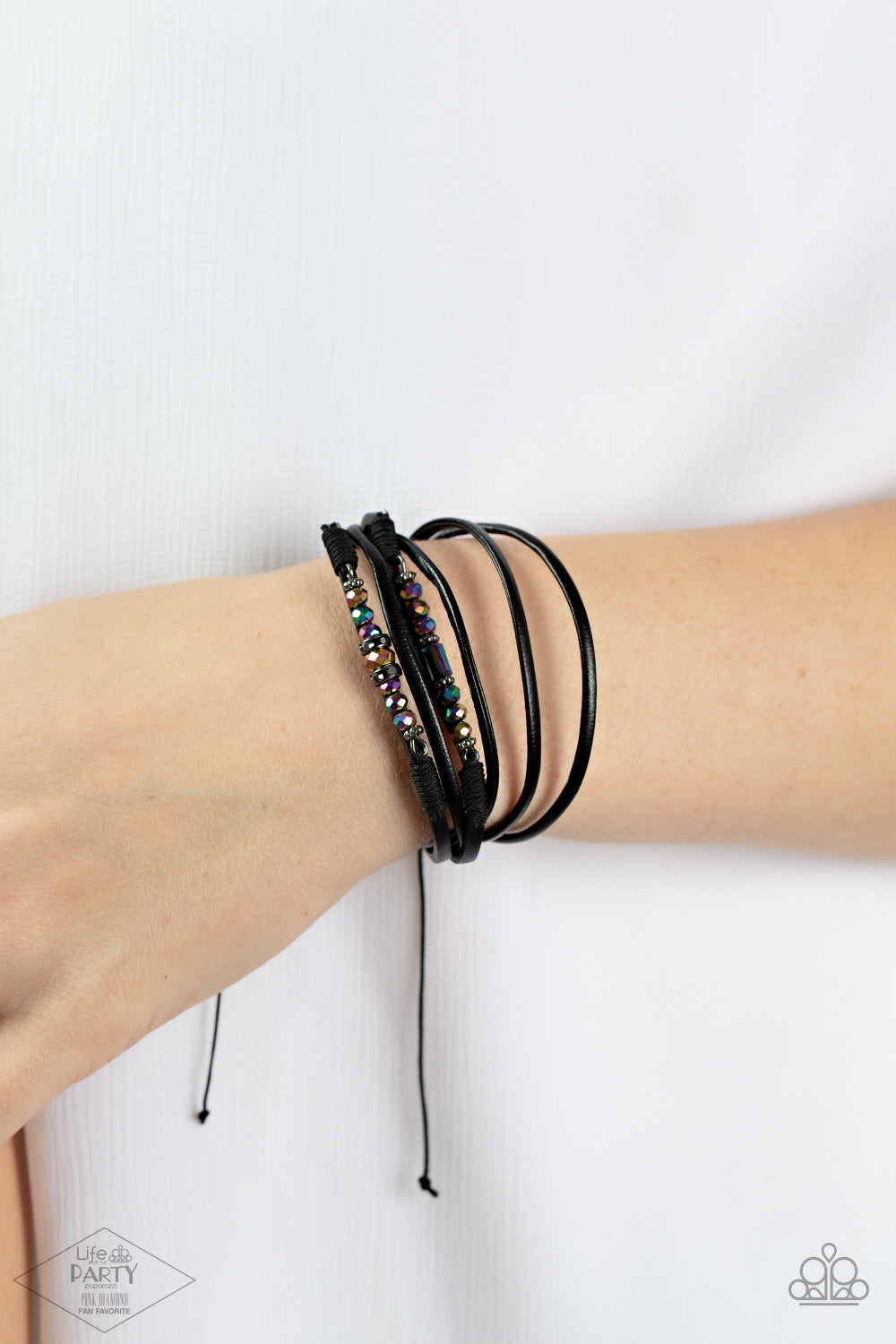 Prismatically Dramatic - Multi - Paparazzi Bracelet (Life of the Party Pink Diamond Fan Fav)