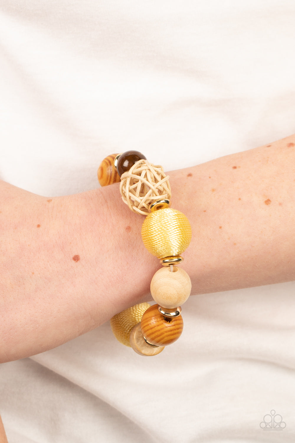 Happily Homespun - Yellow - Paparazzi Bracelet