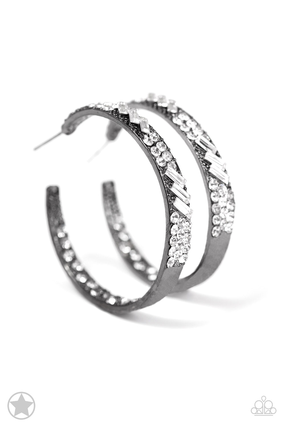 Glitzy By Association - Black - Paparazzi Earrings