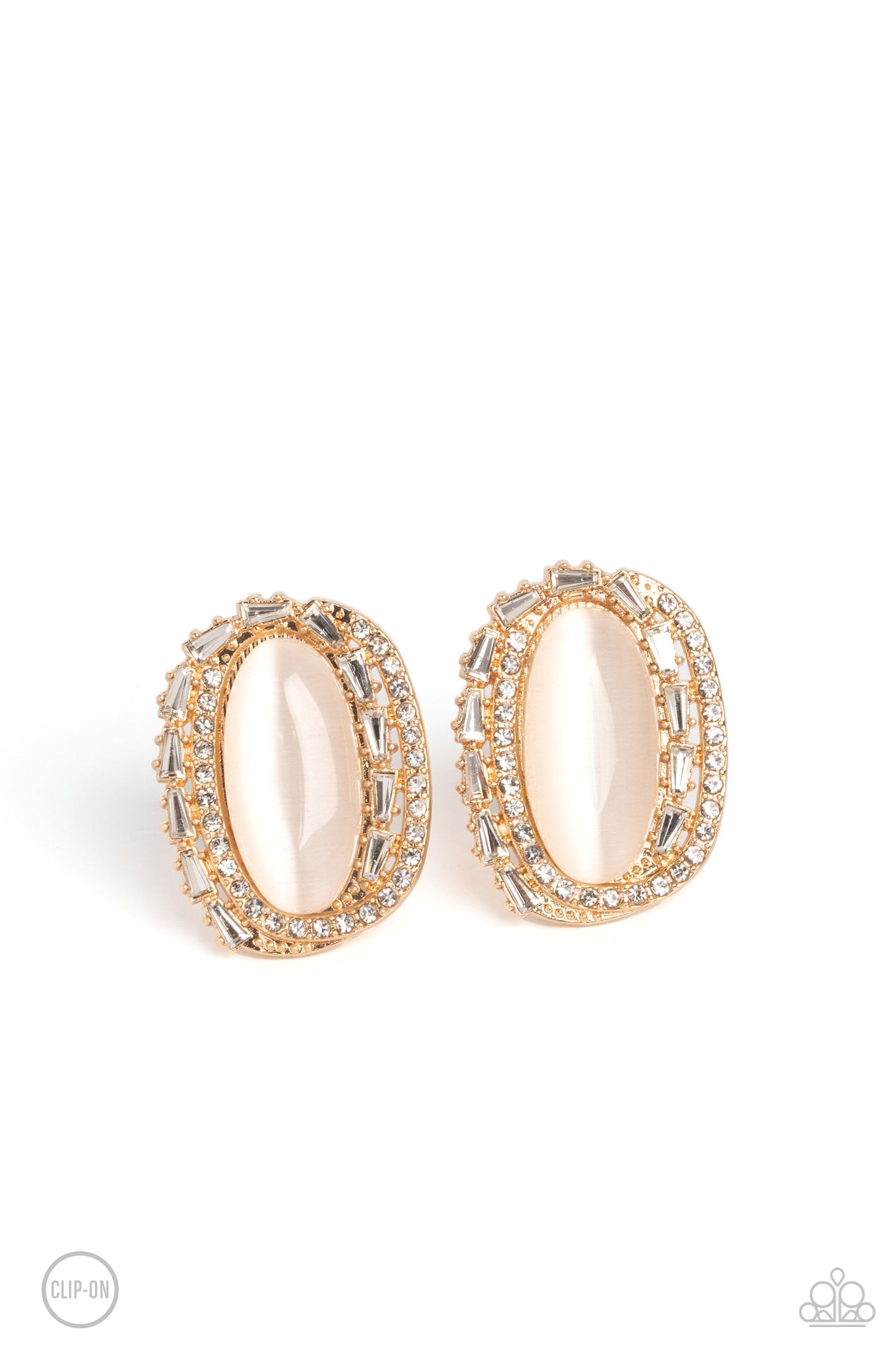 Shimmery Statement - Gold - Paparazzi Earrings