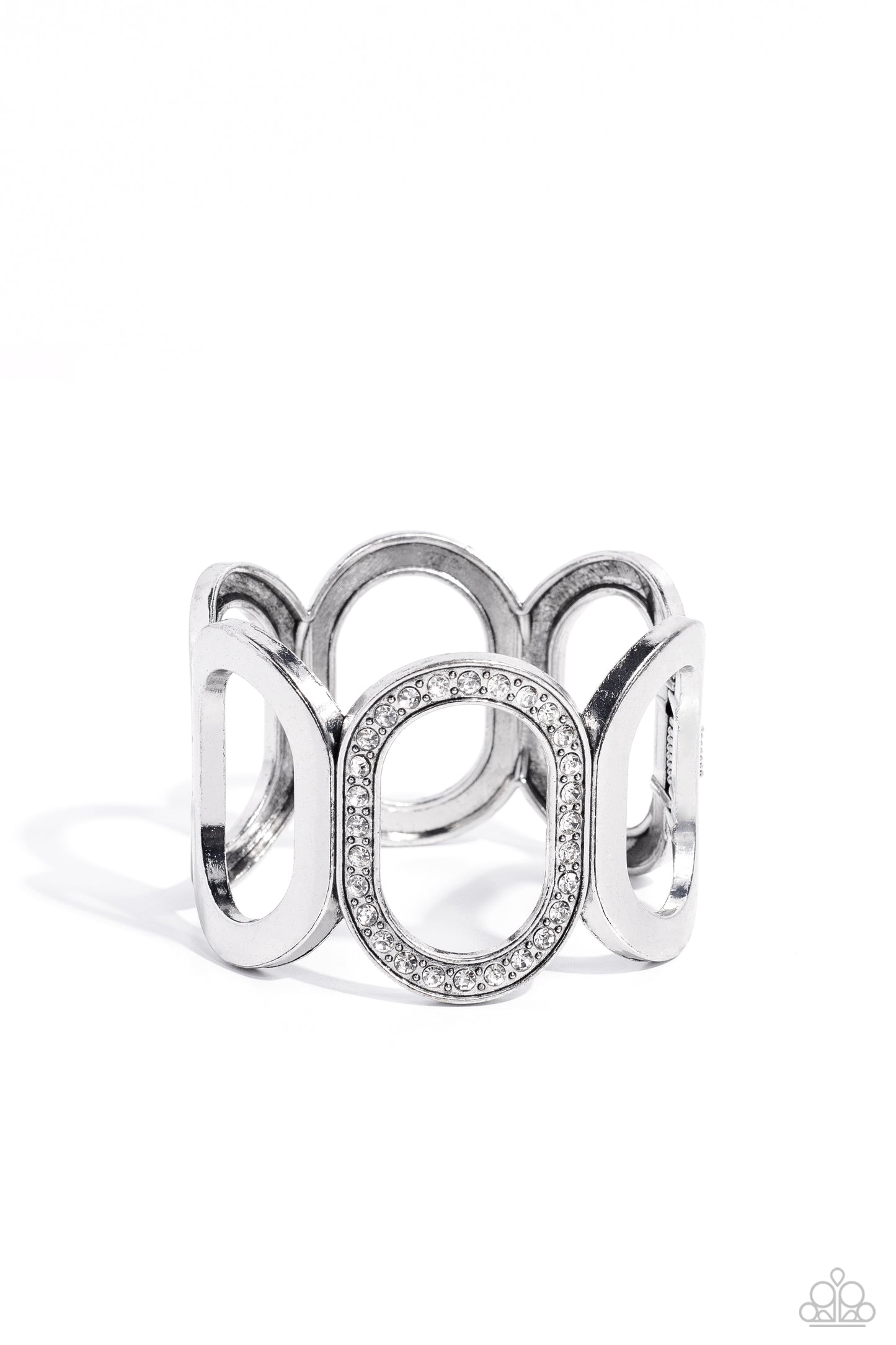 Opulent Ovals - White - Paparazzi Bracelet