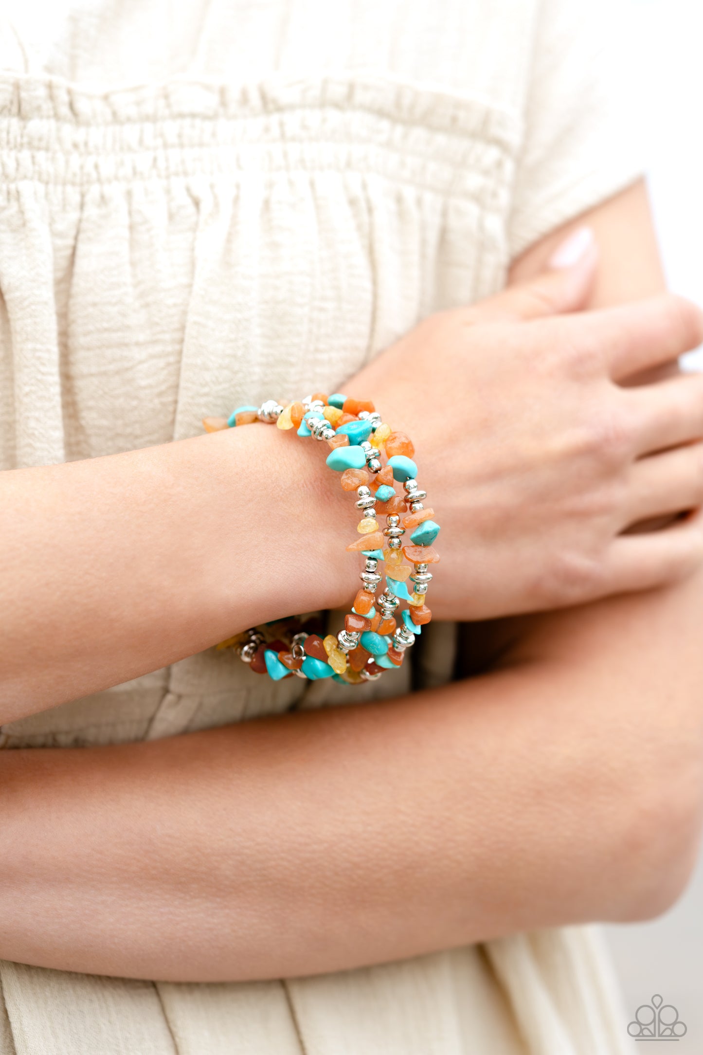 Stacking Stones - Orange - Paparazzi Bracelet