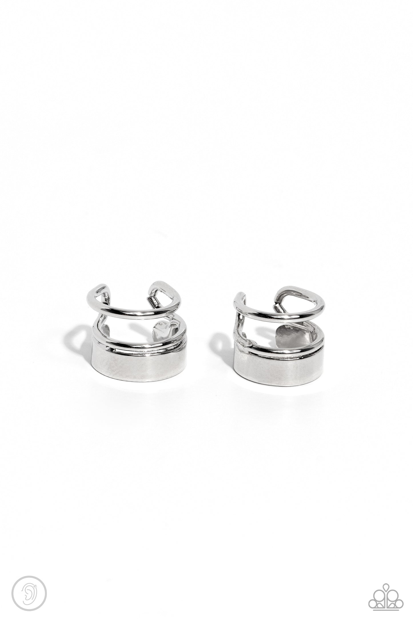 Never Look STACK - Silver - Paparazzi Earring Cuff