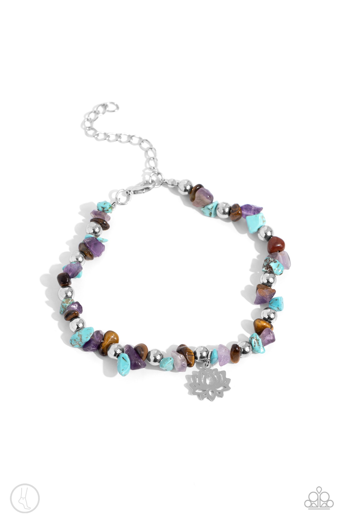Lotus Landslide - Multi - Paparazzi Anklet