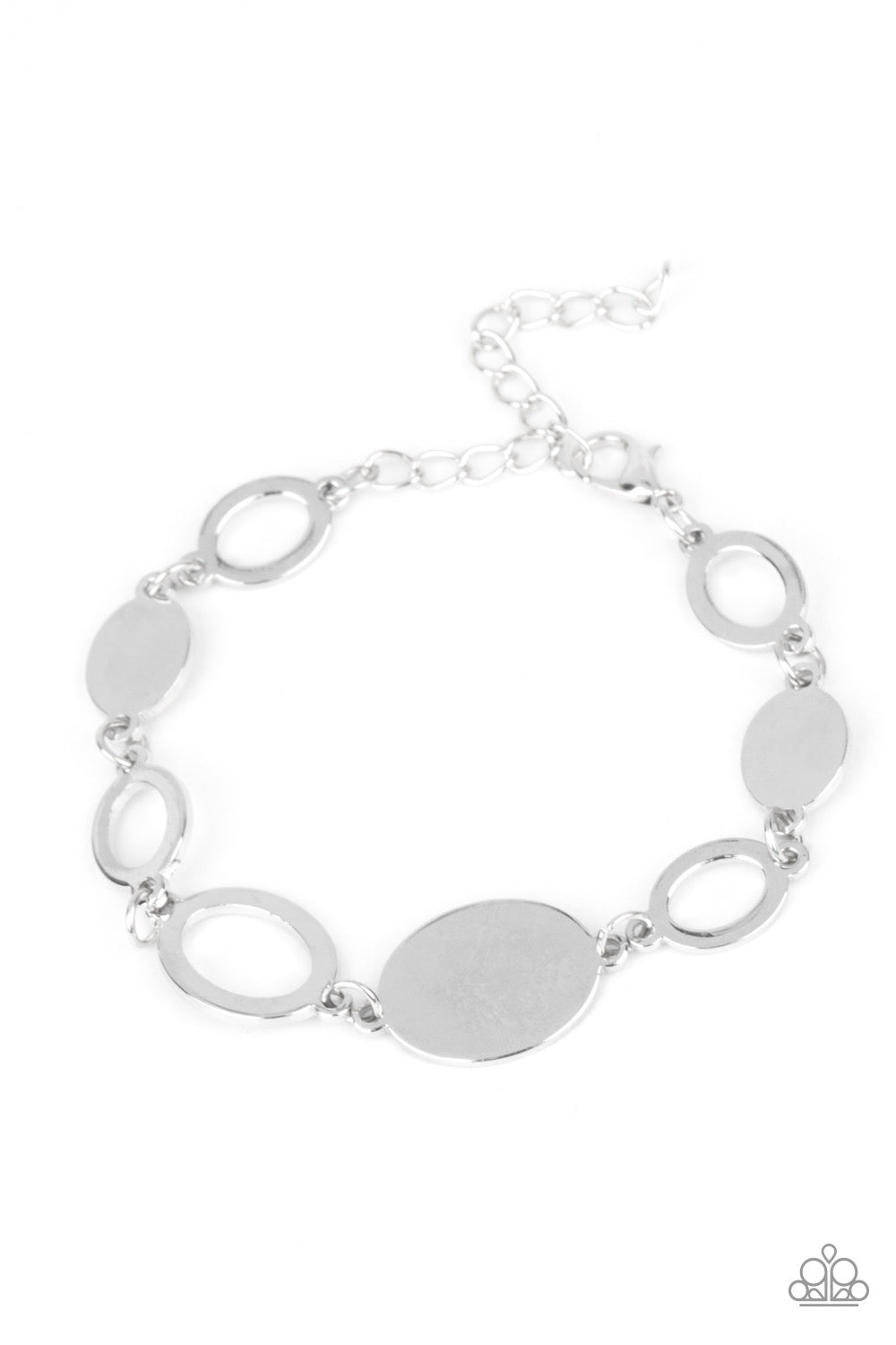 Working Oval Time Silver - Paparazzi Necklace and Oval and Out Silver - Paparazzi Bracelet