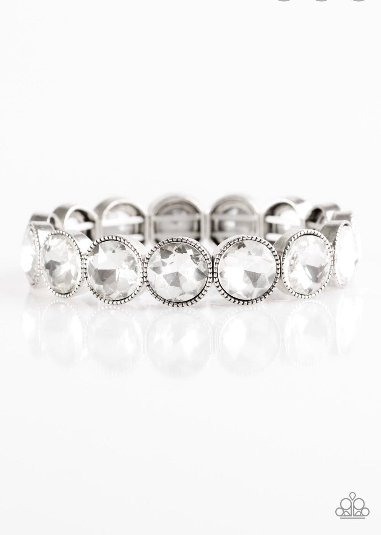 Number One Knockout White - Paparazzi Bracelet