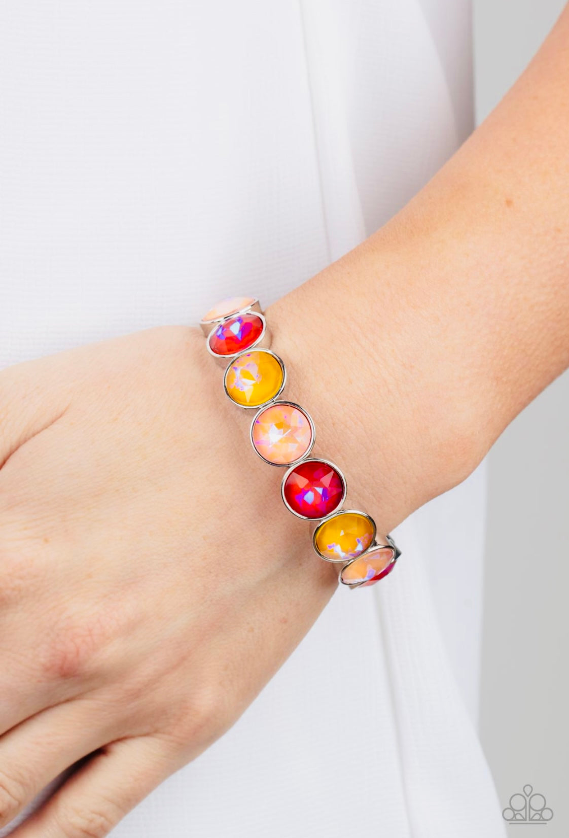 Celestial Courtier - Orange Necklace and Radiant on Repeat - Orange Bracelet