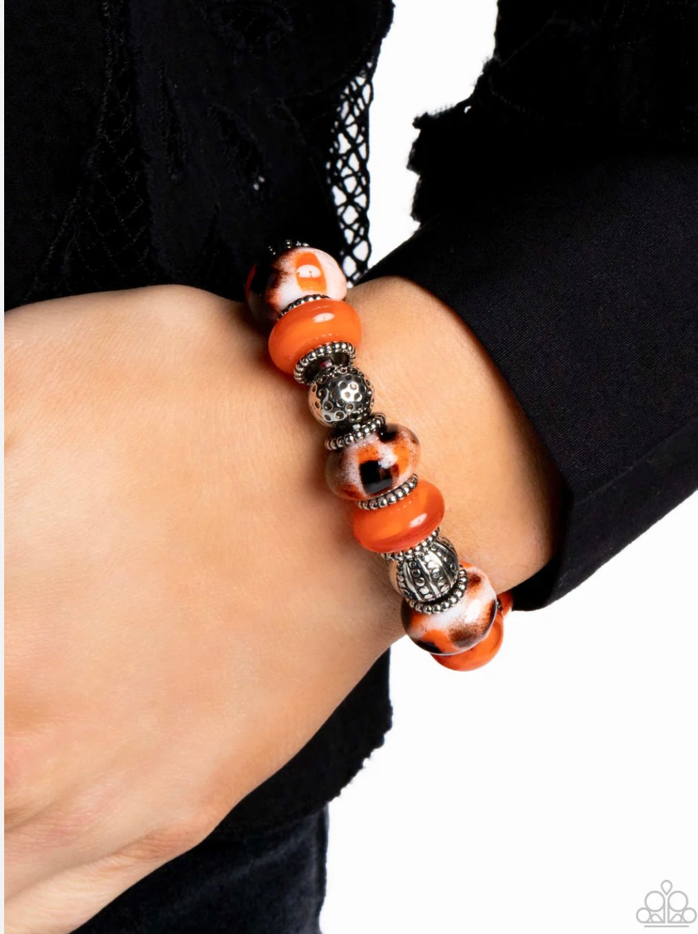 Warped Whimsicality - Orange Necklace and Warped Wayfarer Orange Bracelet