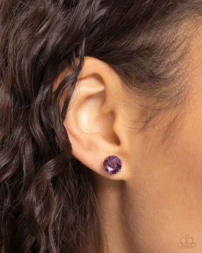 Birthstone Beauty - Purple Necklace and Breathtaking Birthstone Purple Post Earring Set (February)