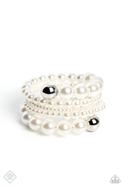 Pleasing Pirouette - White Paparazzi Bracelet