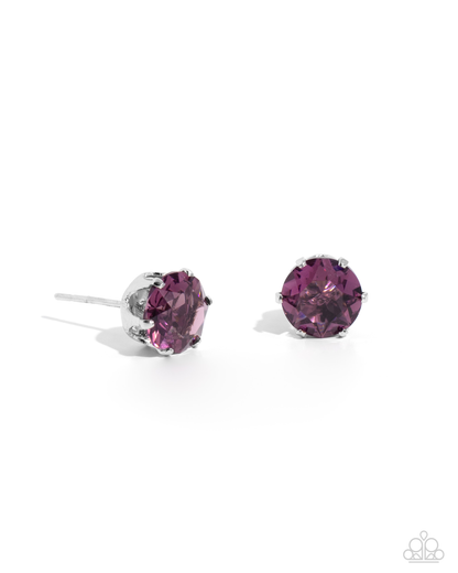 Birthstone Beauty - Purple Necklace and Breathtaking Birthstone Purple Post Earring Set (February)