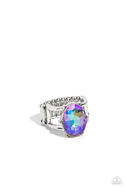 Mocha Vibe - Celestial Essence - Purple Necklace, Dimensional Dance - Purple Earrings and Prismatically Pronged - Multi Ring