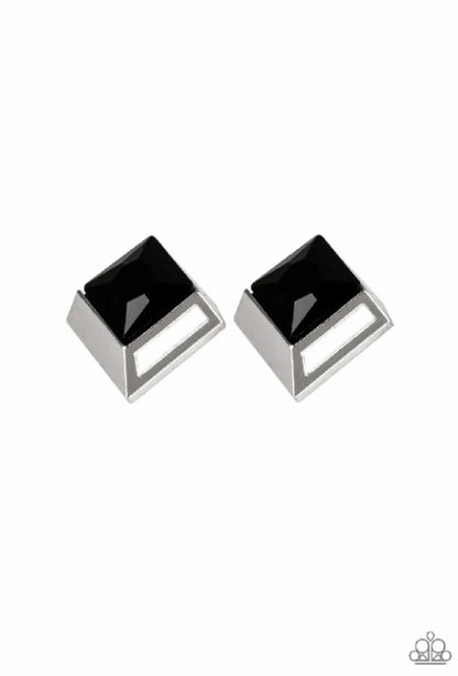 Shimmer Sensei - Black Paparazzi Necklace and Stellar Square - Black - Paparazzi Earrings Set