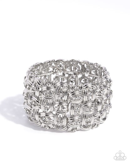 Woven Wardrobe - White - Paparazzi Bracelet