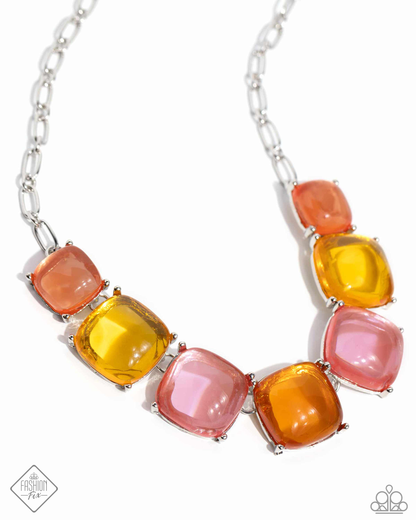Reflective Range - Pink Necklace, Reflective Recognition - Multi Bracelet and Reflective Review - Multi Earrings