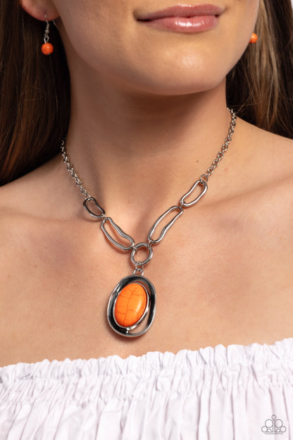 Sandstone Stroll - Orange Paparazzi Necklace