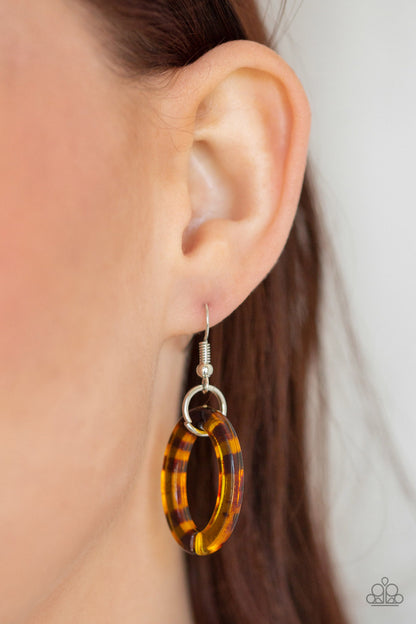 Comin In HAUTE - Brown Necklace and Glassy Gaze Brown Earrings