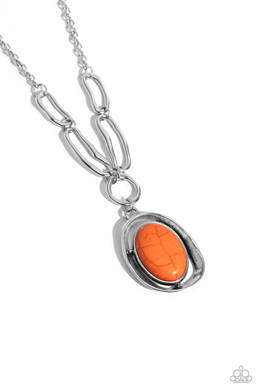 Sandstone Stroll - Orange Paparazzi Necklace