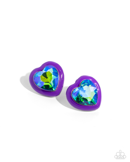 Heartfelt Hope - Purple and Heartfelt Haute - Purple Paparazzi Necklace and Earrings Set