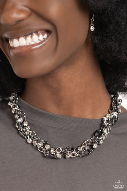 Totally Two-Toned - Silver Necklace and Two-Tone Taste - Silver Bracelet - Paparazzi Set