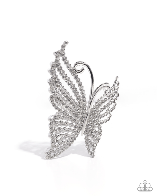 Floating Fanfare - White Hair Clip