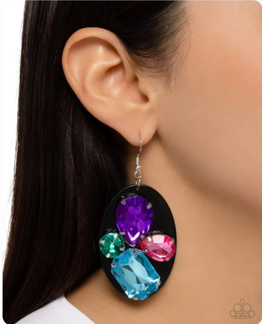 Attention Grabber - Black - Paparazzi Earrings