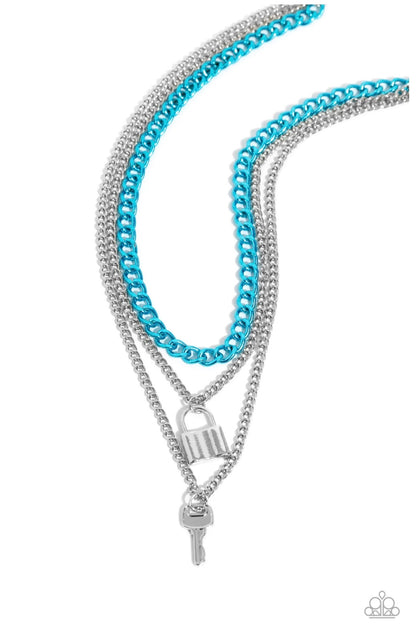 Locked Labor Blue - Paparazzi Necklace