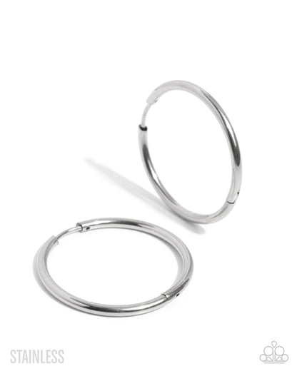 Surmounting Sheen - Silver - Paparazzi Earrings