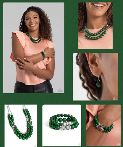 Shopaholic Season - Green Necklace and Shopaholic Showdown Bracelet
