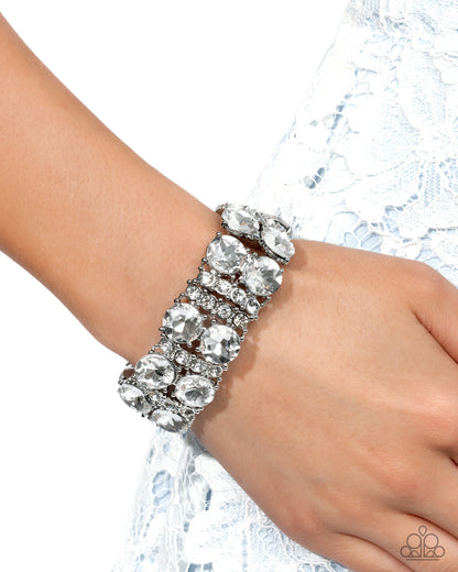 Exact Elegance - White - Paparazzi Bracelet