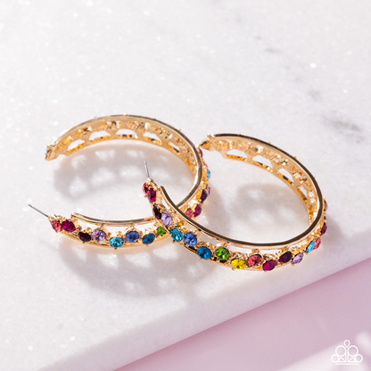 Scattered Sophistication - Multi - Paparazzi Earrings