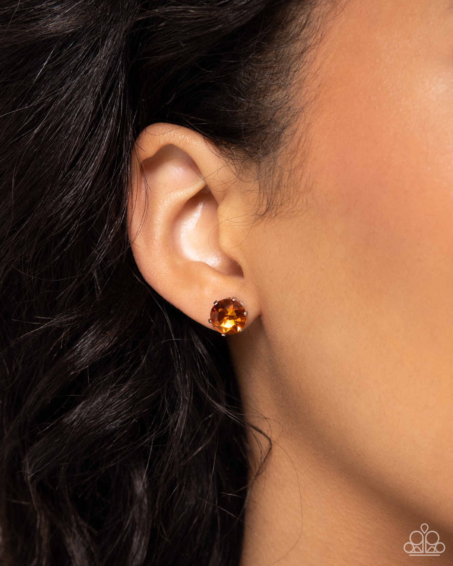 Birthstone Beauty - Orange Necklace and Breathtaking Birthstone - Orange Post Earring Set (November)