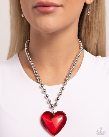 Romantic Residence - Red - Paparazzi Necklace