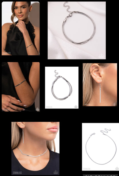 Illusive Industry - Silver Necklace and Sassy Sensei -Silver Bracelet Set