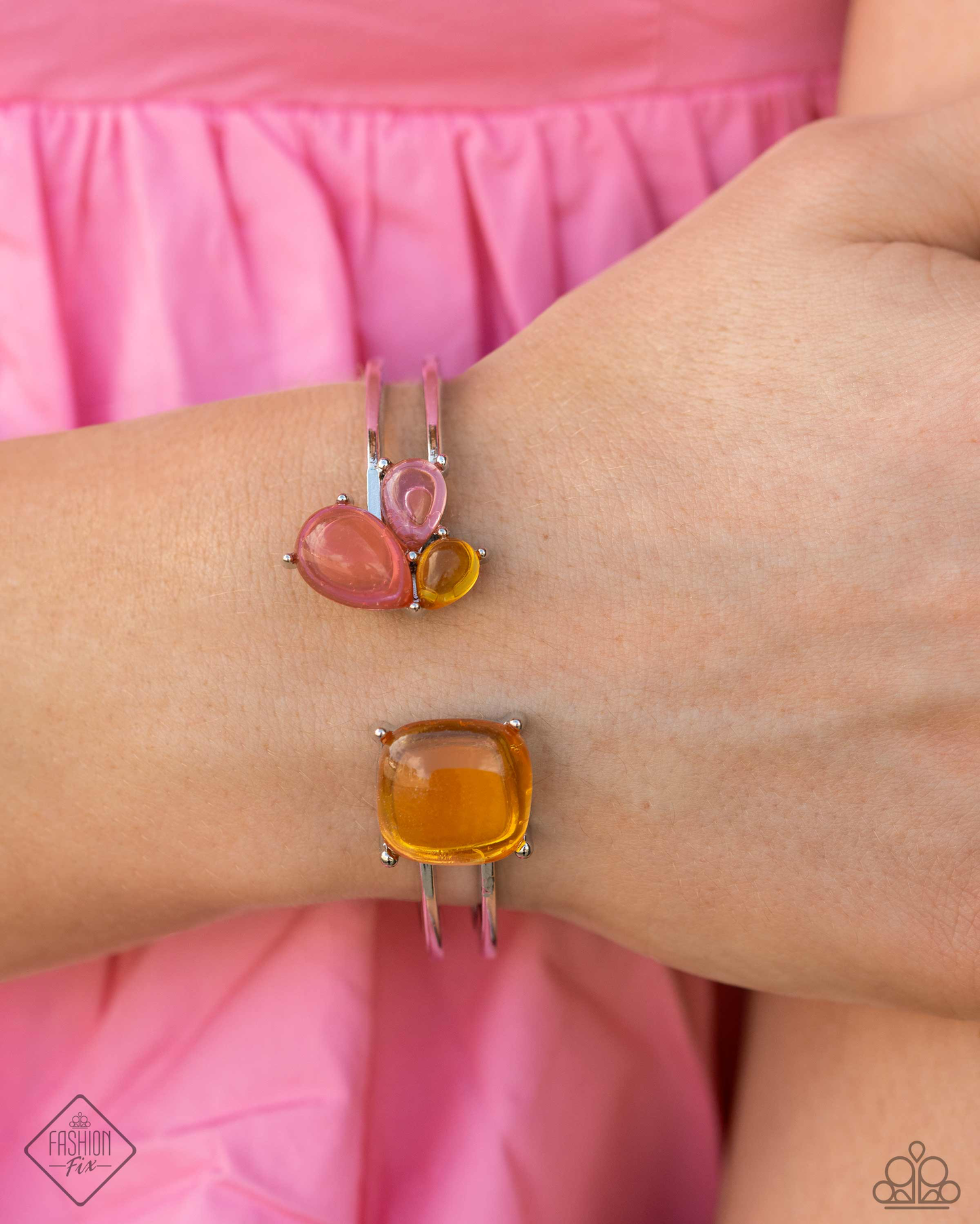 Reflective Range - Pink Necklace, Reflective Recognition - Multi Bracelet and Reflective Review - Multi Earrings