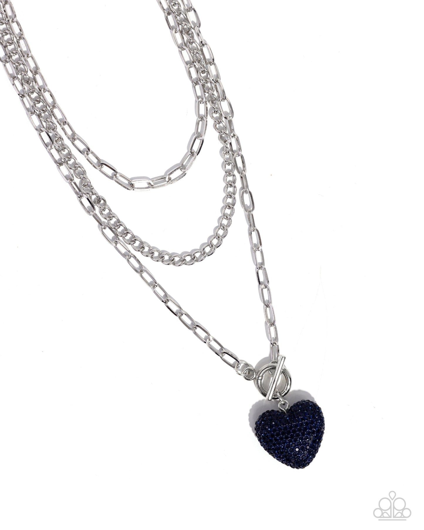 HEART Gallery - Blue - Paparazzi Necklace and Vision Shimmer Blue Earrings