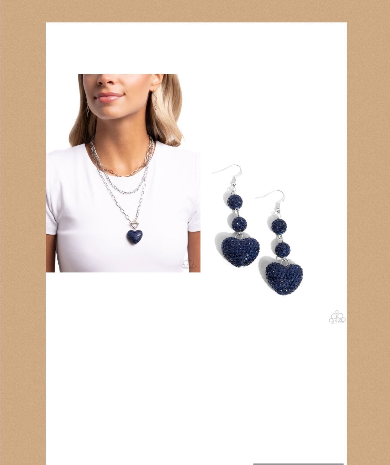 HEART Gallery - Blue - Paparazzi Necklace and Vision Shimmer Blue Earrings