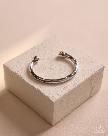 Hammered Haul - Silver - Paparazzi Cuff Bracelet
