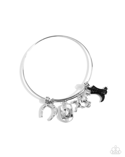 Boot Scootin Bravado - Black - Necklace, Rodeo Royalty Black Earrings and Western Waltz Black Bracelet Sets