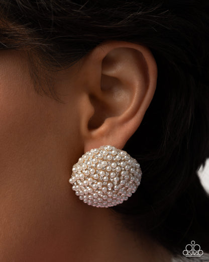 Overwhelming Opulence - Gold - Paparazzi Post Earrings