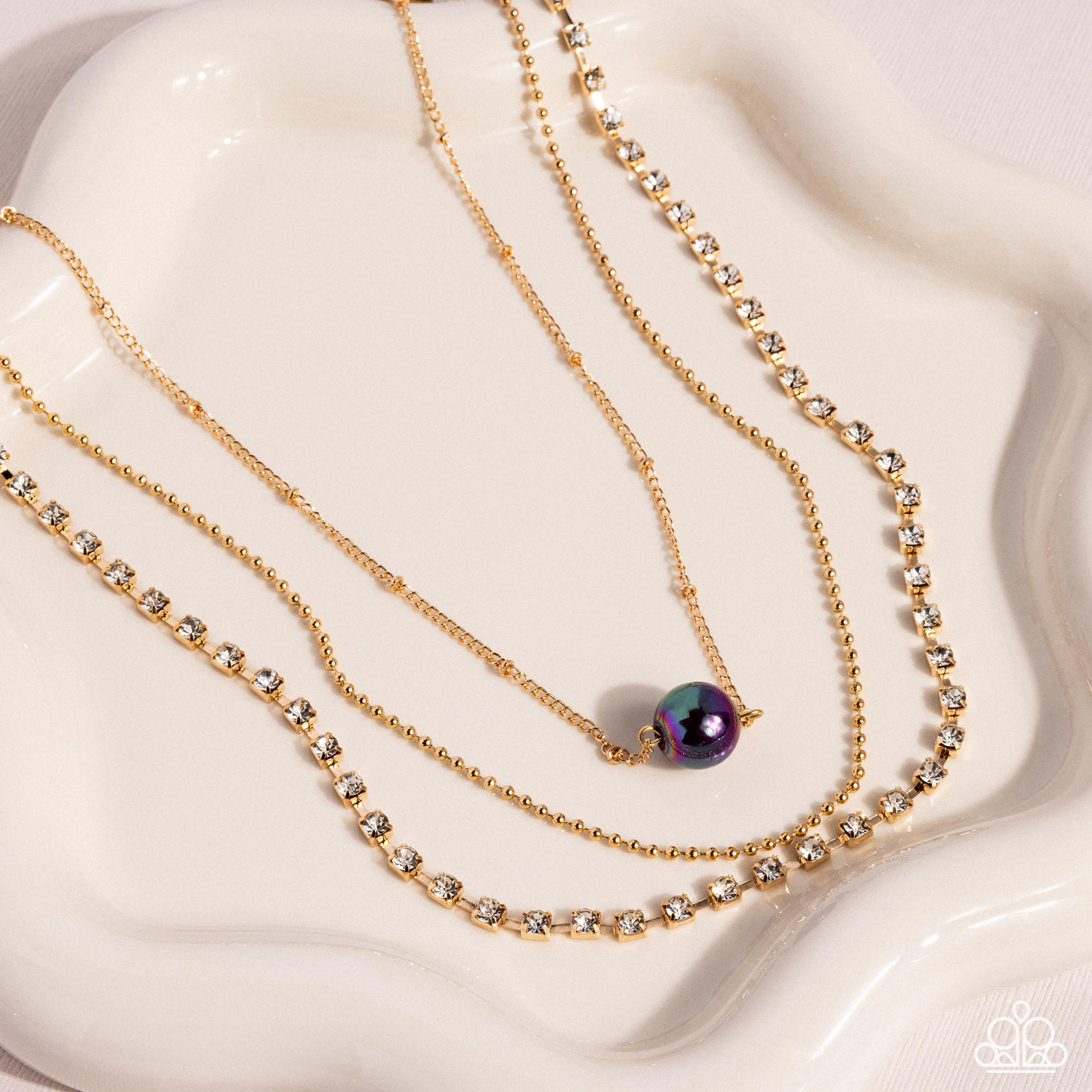Symmetrical Shimmer - Purple - Paparazzi Necklace