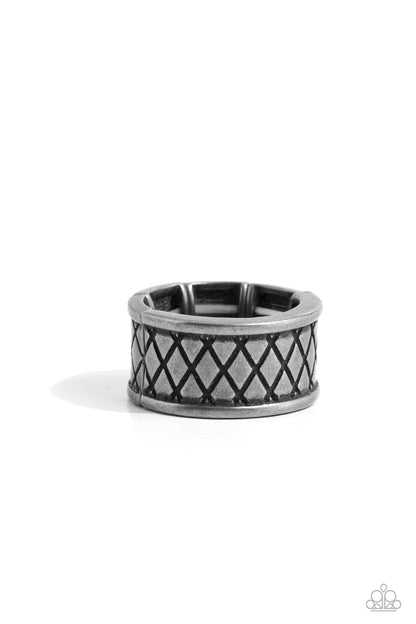 Triple Crossed - Silver - Paparazzi Urban Ring
