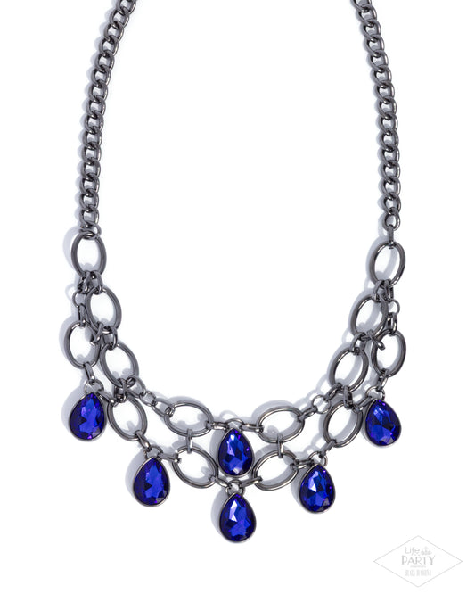 Show-Stopping Shimmer - Blue - Paparazzi Necklace