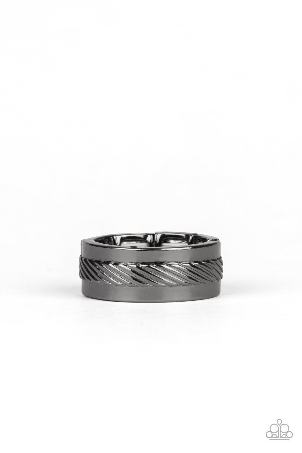 Scrape The Barrel - Black - Paparazzi Ring