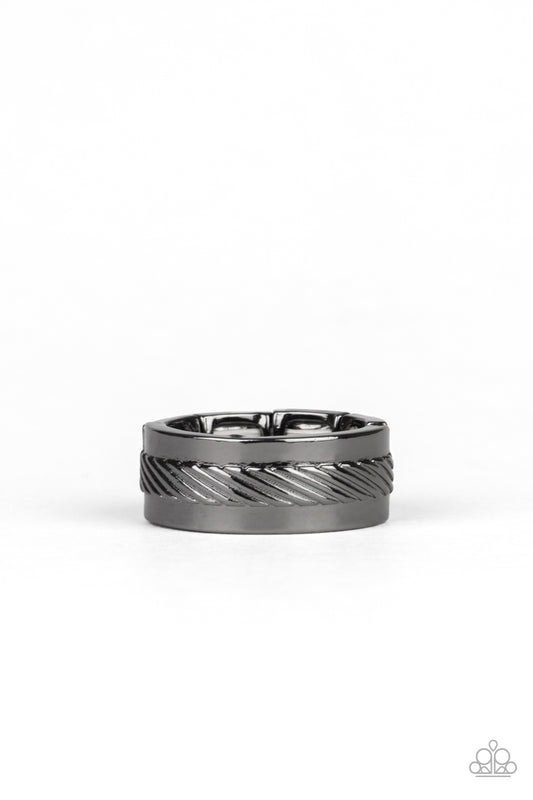 Scrape The Barrel - Black - Paparazzi Ring