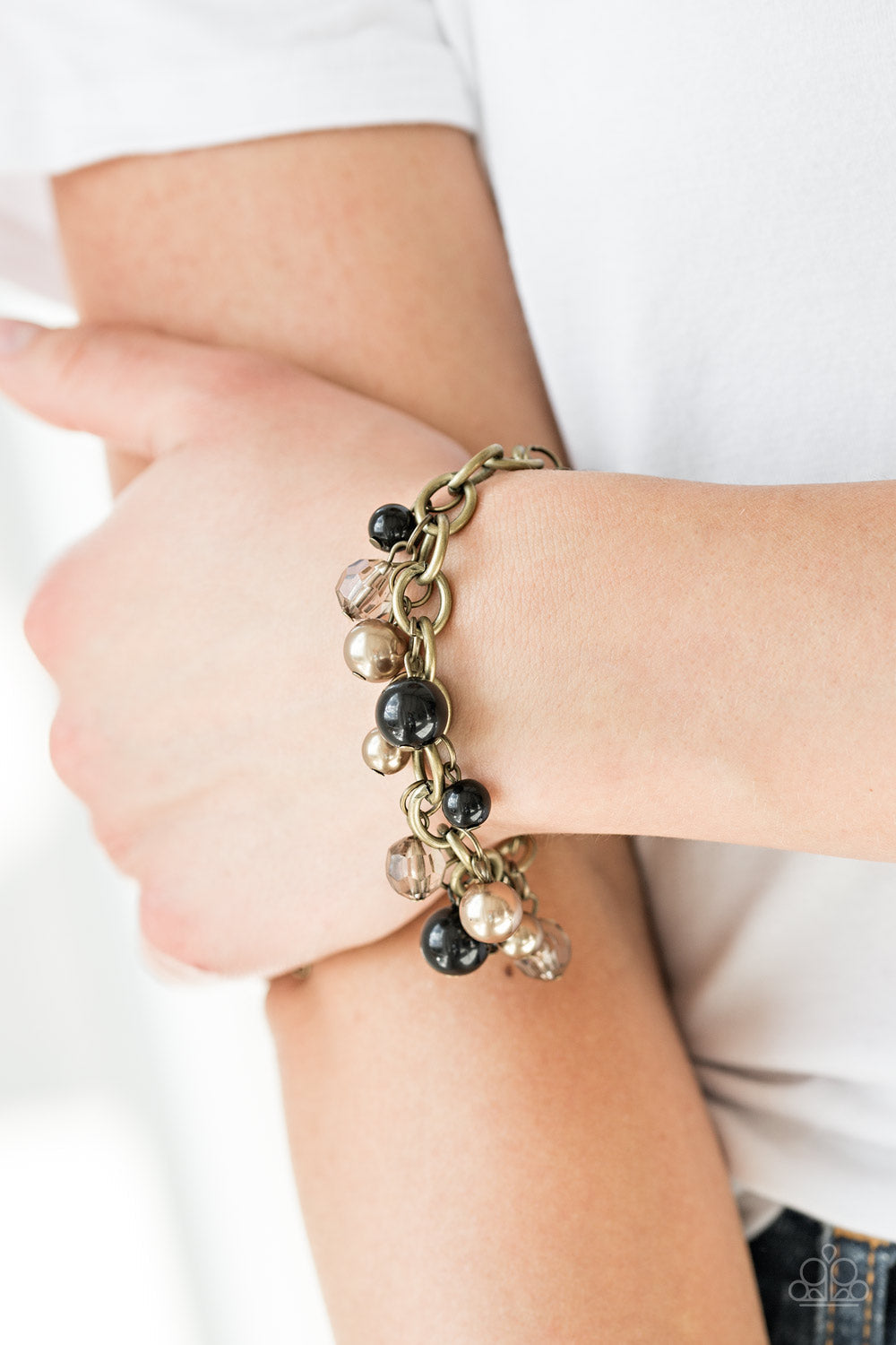 The Grit Crowd - Black - Paparazzi Necklace and Grit and Glamour - Black - Paparazzi Bracelet Set