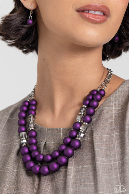 Shopaholic Season - Purple Necklace and Shopaholic Showdown - Purple Bracelet Set