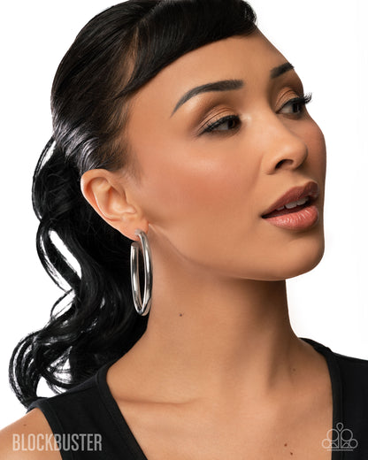 Curve Ball - Silver - Paparazzi Earrings