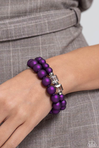 Shopaholic Season - Purple Necklace and Shopaholic Showdown - Purple Bracelet Set